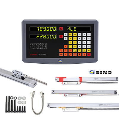 2 Eksen SINO SDS2MS DRO Çevirme freze makinesi için cam doğrusal ölçekle dijital okuma